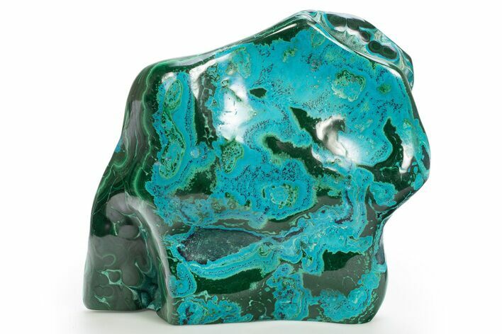 Vibrant Polished Malachite with Chrysocolla - DR Congo #320434